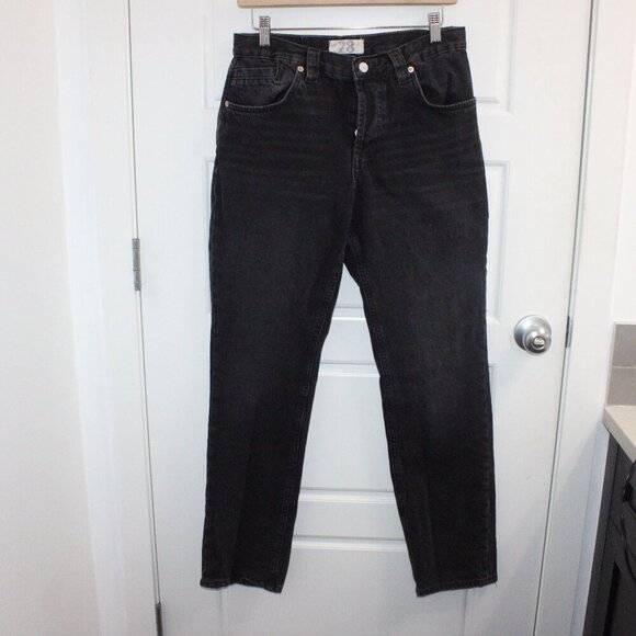 Free People We The Free Crvy Siren Low Rise Straight Button Fly Size 28 Black - Picture 1 of 3